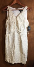 Womens Dress JULiIE DILLON, Ivory Lace, Zip Up, Sleeveless, Size 10, b32