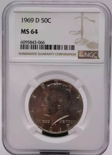 1969-D Kennedy Half Dollar NGC MS64 (063PID)