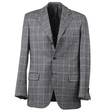 Brioni Modern-Fit Gray Layered Glen Check Soft Brushed Flannel Wool Suit 40R
