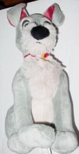 Disney LADY and THE TRAMP Plush 12" In. Stuffed Animal - Gray Dog Mutt Sitting