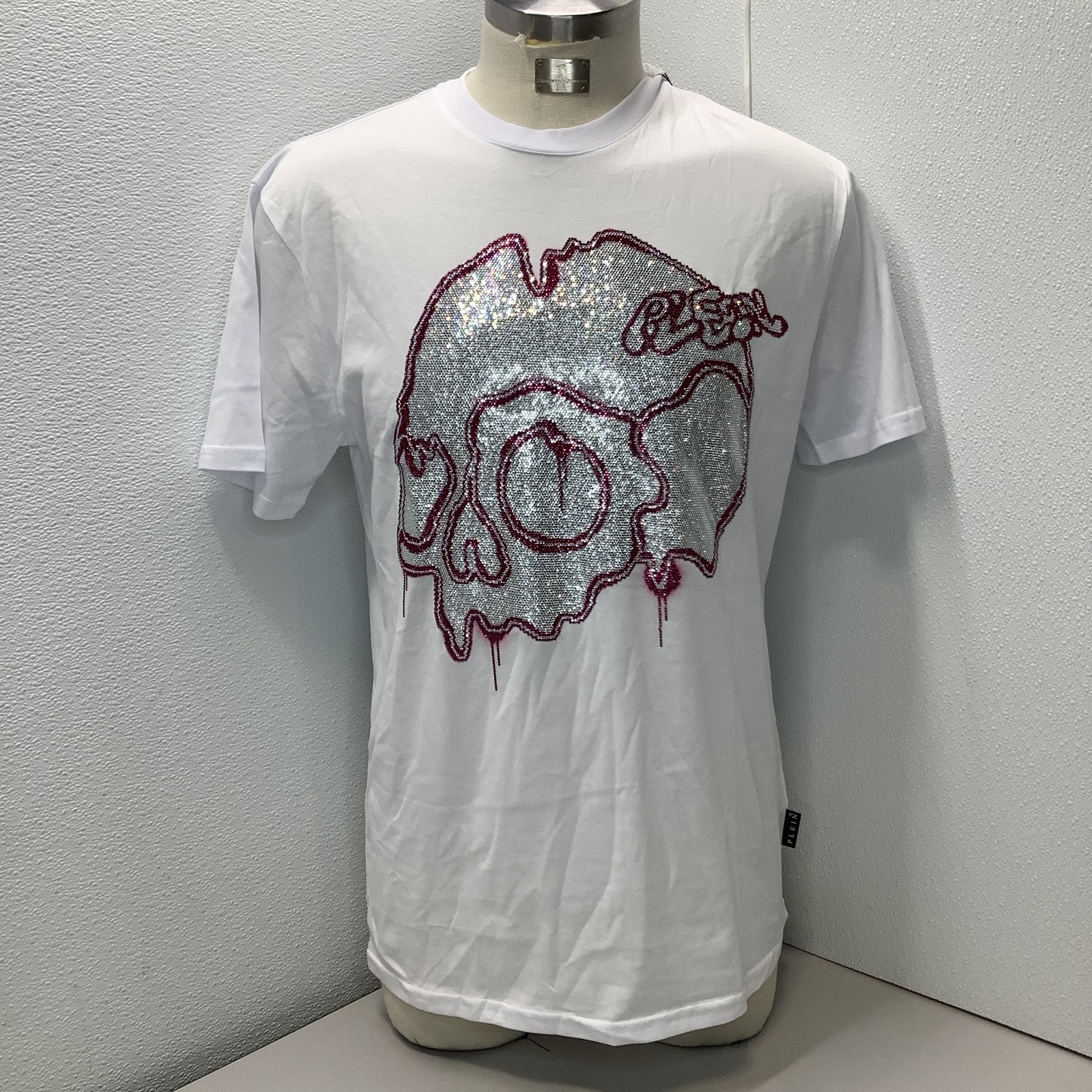 Philipp Plein Men's T-Shirt Crystal Skull Tee Size XL White