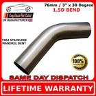 76mm 3 inch x 30 Degree Mandrel Exhaust Bend T304 Stainless Steel 1.5D1.5mm Wall