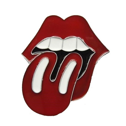 LANGUE ROUGE ROCK BOUCLE CEINTURE CUIR NOIR - Foto 2 di 5