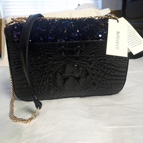 Brahmin Momento Collection Rosalie Sequin Crossbody Bag Leder Umhängetasche Tasche Neu - Bild 6 von 9