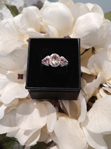 Marropino Morganite, Pink Tourmaline, Diamond SS Ring,Sz 8, TCW=0.577,T.Dia=0.01 - Picture 2 of 4