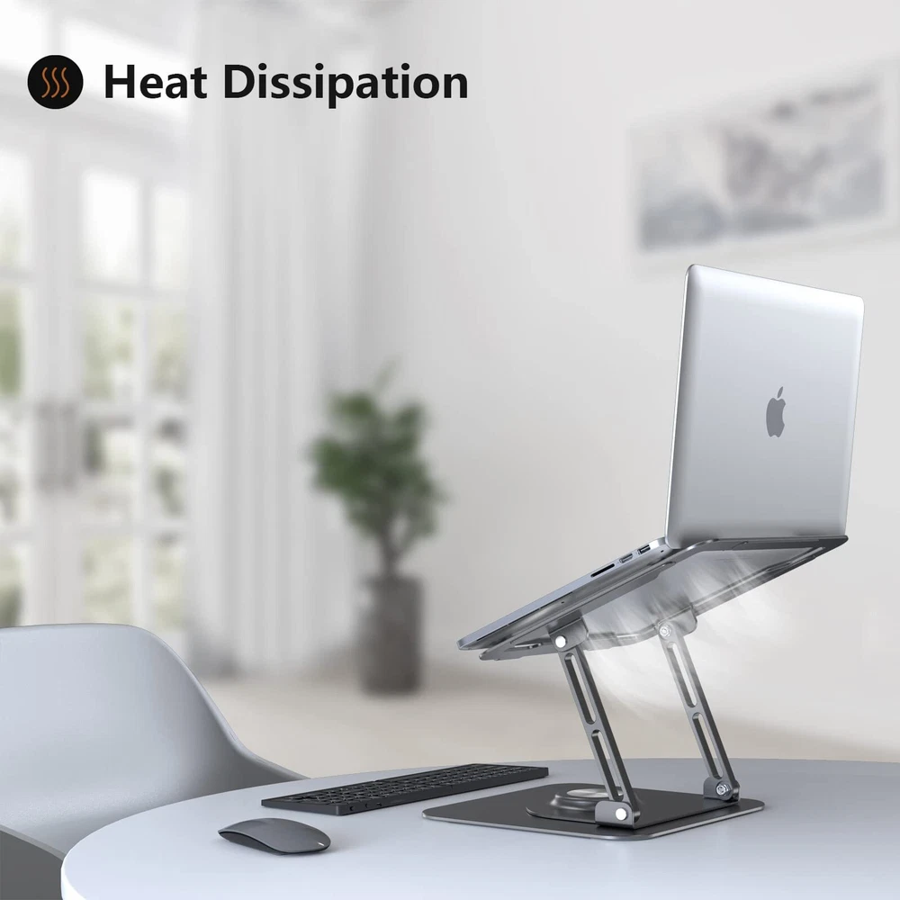 Laptop Stand for Desk Adjustable Computer Stand with 360° Rotating Base Ergon...