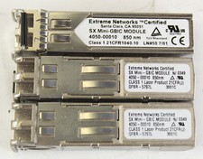 Lot of 3 Extreme Networks 4050-00010 QFBR-5797L 850nm 1G SFP Transceiver Module