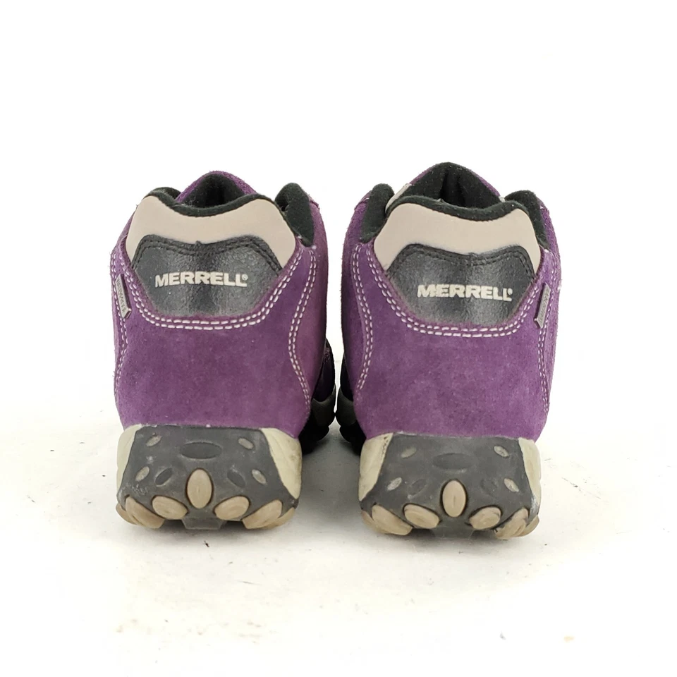 Botas de Senderismo Merrell Niñas 4 Púrpura Medio Top Con Cordones Impermeables Puntera Antigolpe Foto 4 de 4