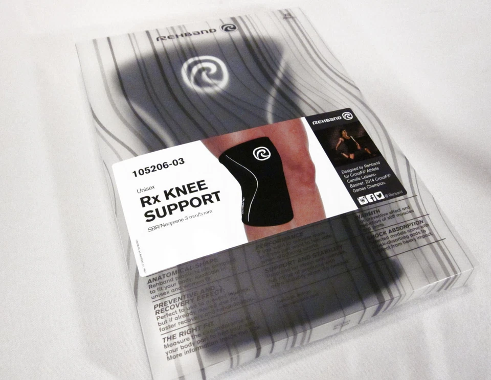 Rehband Rx Knee Support, 3mm/5mm (Black, XS M XL) 105206 Neoprene Sport Brace - Image 4 of 4