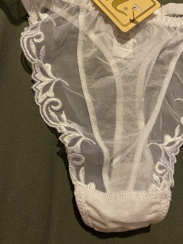Vintage Corin Figi White see thru thong panties NWT size small - Picture 2 of 10