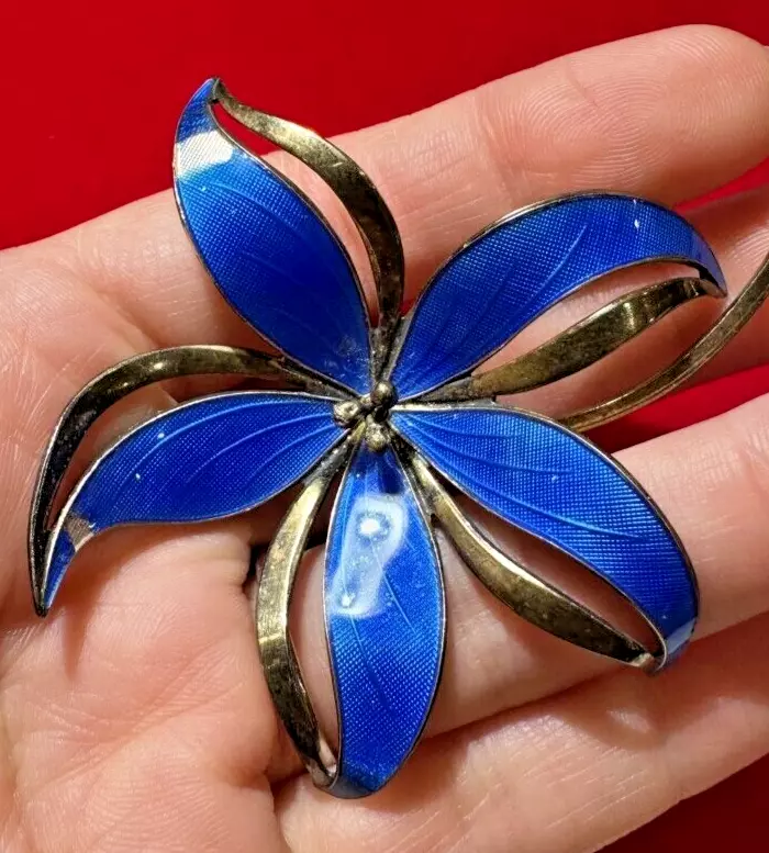 Norwegian silver enamel best sale brooch