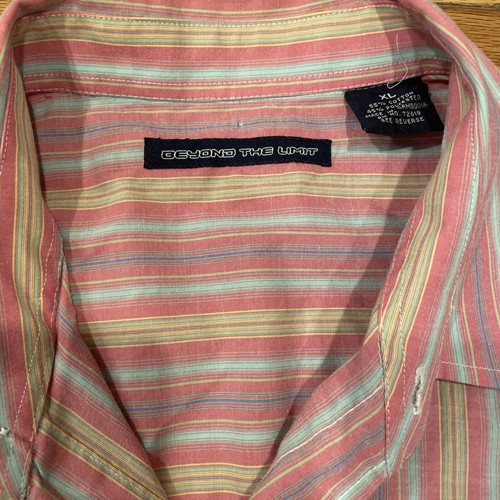 Camisa de vestir Beyond Limit para hombre XL multicolor a rayas manga corta mezcla algodón - Imagen 2 de 6