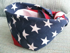 NEW PATRIOTIC WAVY US AMERICAN FLAG COTTON BANDANA HEAD WRAP--MADE IN USA