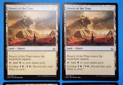 4x Desert of the True Hour of Devastation 2017 Mtg Magic Plains Land Card  174