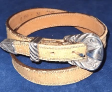 Nocona Belt Co Brown w silver hardware Size 32 USA Made Western Rodeo