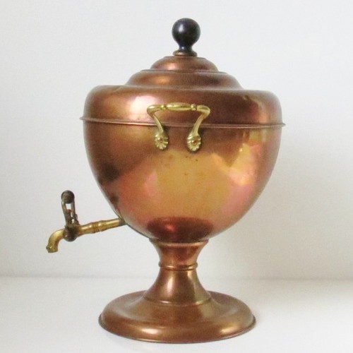 Red Copper Antique Samovar / Brass Coffee Teapot Water Kettle - Picture 5 of 12