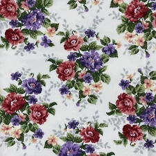 Vintage Colorful Floral Scalloped Edge Valances 17"x63" Handmade Cottage Chic