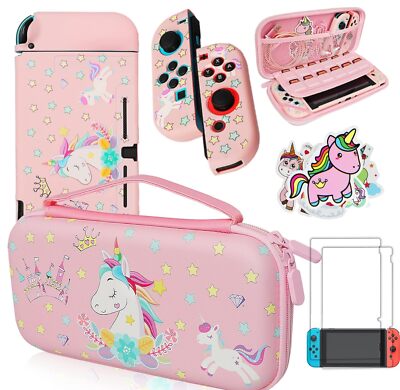 Pink Unicorn Carrying Case Compatible with Nintendo Switch OLED