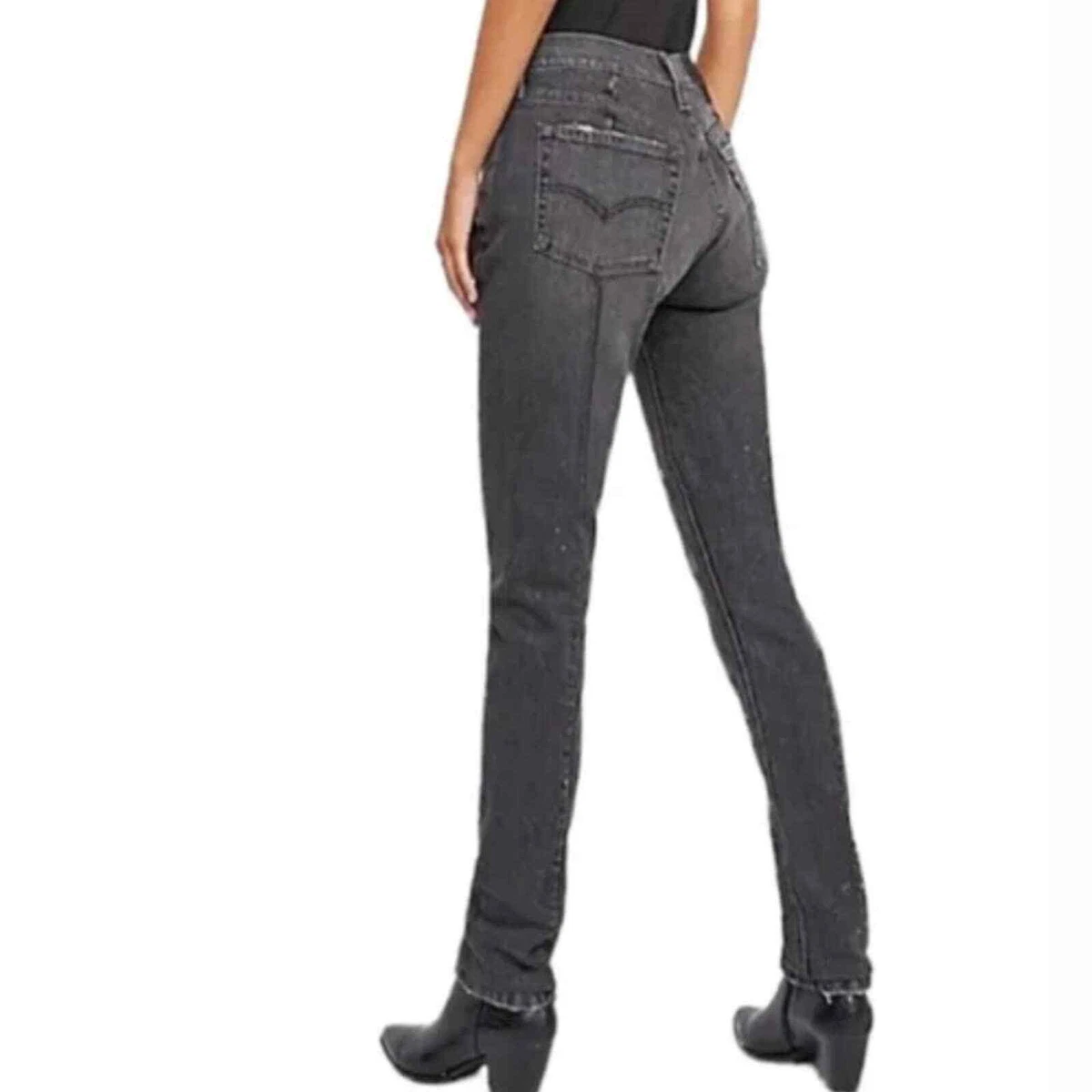 Levi s Altered 501 skinny light grey black jeans 24x28