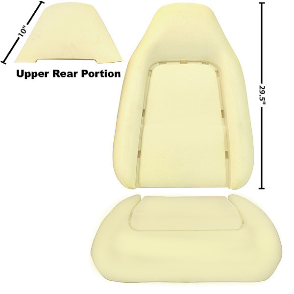 19701974 Challenger Front Bucket Seat Back & Bottom Cushions 3 Pieces