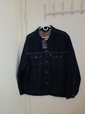 Levi Premium Trucker Denim Blue Jean Button Jacket Men's Large New Tags