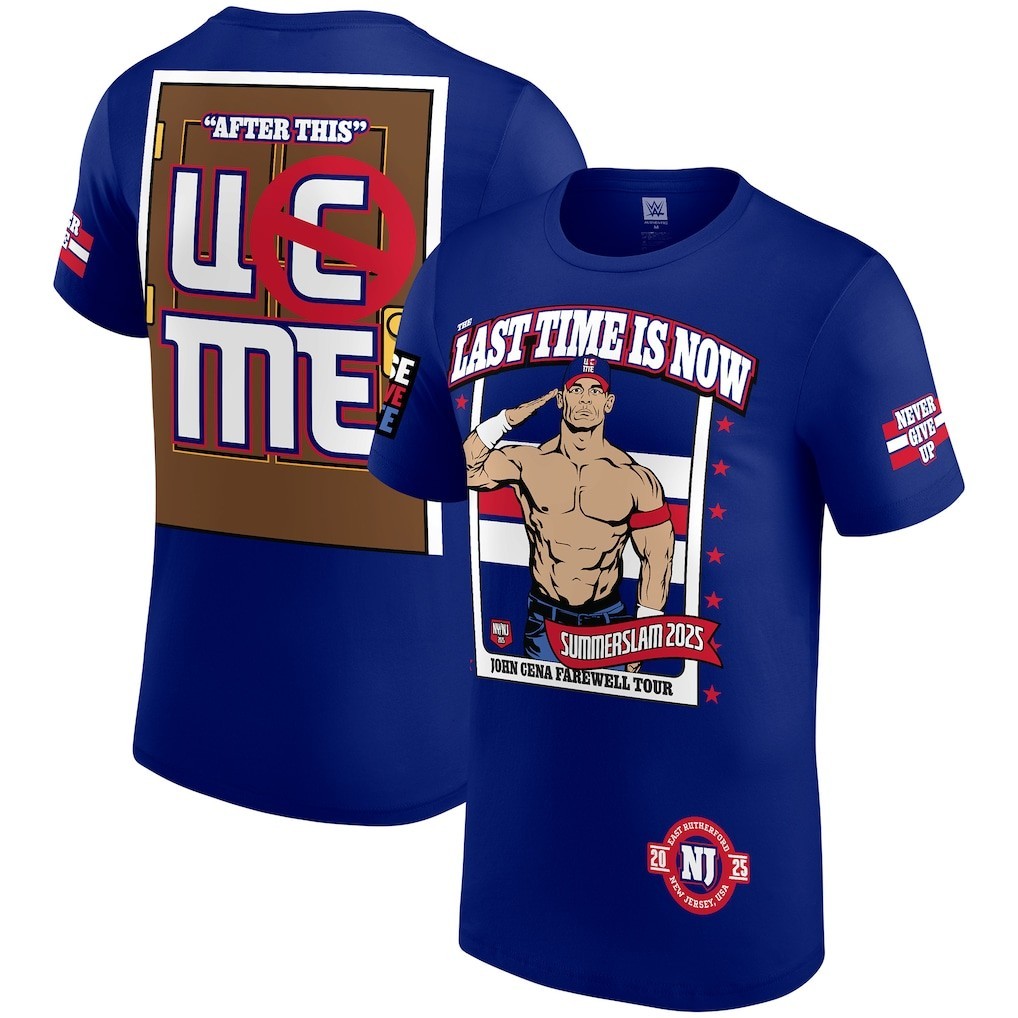 WWE Authentic Men's Blue John Cena Farewell Tour SummerSlam 2025 T