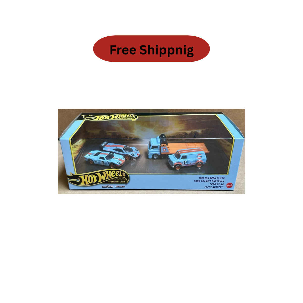 Hot Wheels Premium Collector Diorama Gulf Set McLAREN F1, Supervan