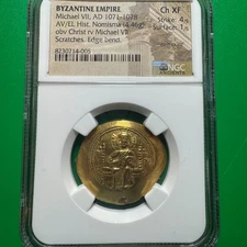 1071-1078 Byzantine Empire Gold / Michael VII Obv Christ / NGC Ancients XF