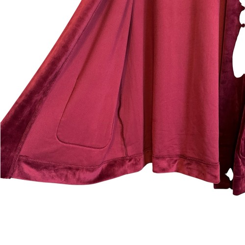 Cardigan Isaac Mizrahi Live velluto aperto davanti taglia L tasche rosso mirtillo - Foto 4 di 7
