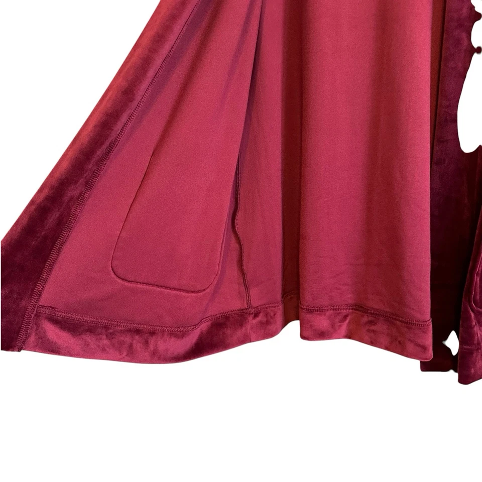 Cárdigan Isaac Mizrahi Terciopelo Frente Abierto Talla L Bolsillos Rojo Arándano Acogedor Foto 4 de 4