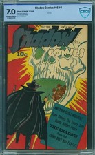 Shadow Comics V5 #4 CBCS 7.0 OW/W GIANT SKULL C 1945 Street & Smith HIGH GRADE!