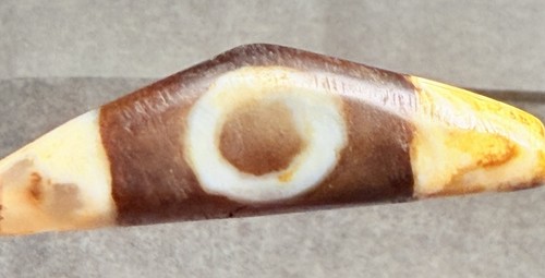 Tibetan Old Agate Sau Wanzi Heaven Ox Horn DZI Bead,, Translucent, Talisman 🔥✨
