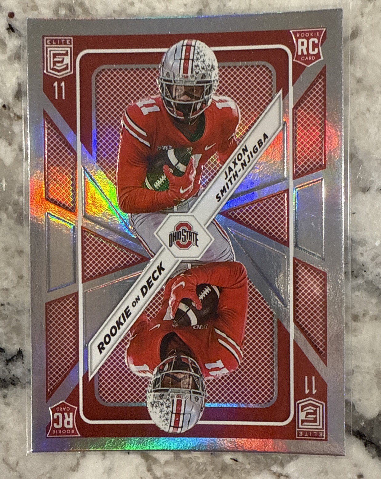 Jaxon Smith Njigba SILVER PRIZM ROOKIE CARD 2023 Elite Rookie on Deck SEAHAWKS