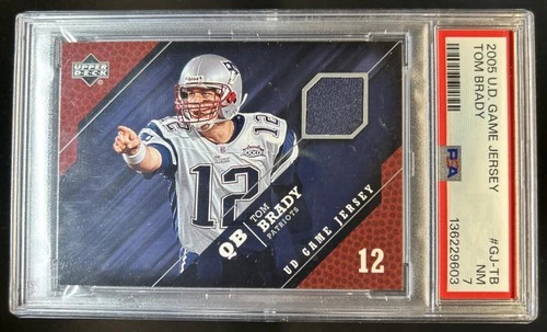 2005 Upper Deck Tom Brady UD Game Jerseys #GJ-TB Patriots PSA 7