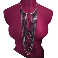 Vintage Eddie Borgo Statement Layered Choker Style Necklace Chain Drap