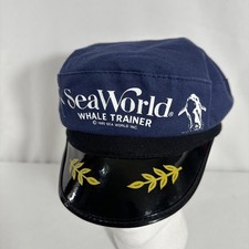 Vintage 1980's - 1990's Sea World Whale Trainer Snapback Hat Cap Kids Captains
