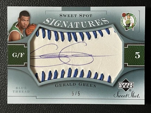 2005 Upper Deck Sweet Shot Blue Thread Gerald Green 5/5 Ball Auto