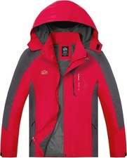 Mens Waterproof Rain Jacket Lightweight Hooded Windbreaker Outdoor Hiking Coat