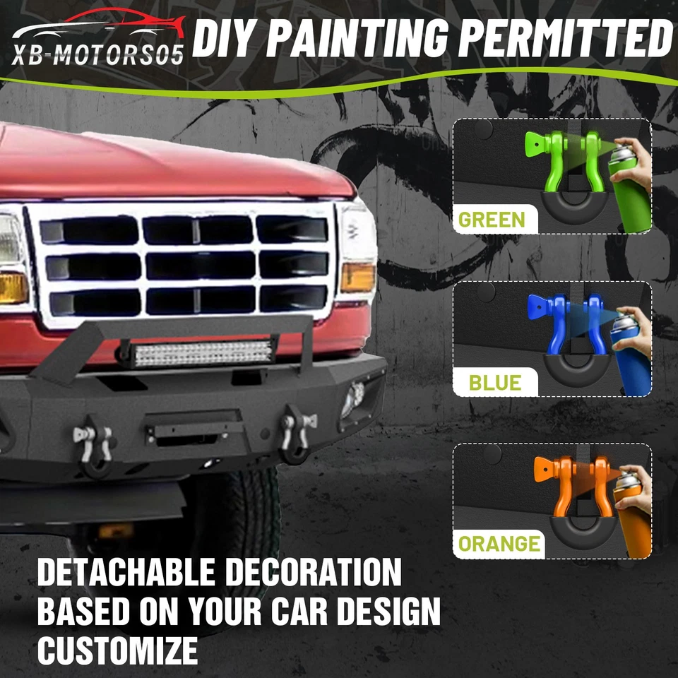 Front Bumper For Ford F-150 F-250 F-350 1992-1997 W/ Winch Plate & Sensor Holes  Foto 4 de 4