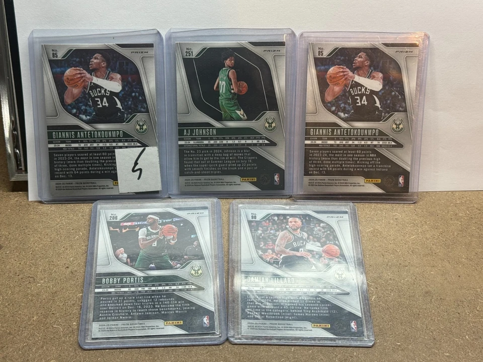 2024-25 Panini Prizm China Giannis Antetokoumpo AJ Johnson Dame Lillard NBA LoT Foto 2 de 2
