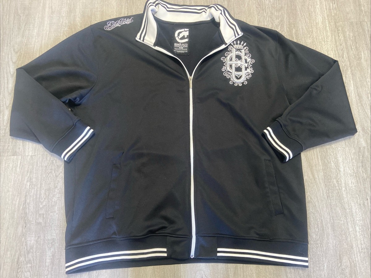 Ecko Unltd Track Jacket Mens Size 4XB Black Vintage Full Zip Y2K