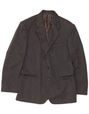 Cacharel Mens 3 Button Blazer Jacket UK 40 Large Grey Classic AA04
