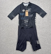 WYN Republic Triathlon Suit Mens Large Blue EMJ Velocity+ Sponsor Logos NEW (B)