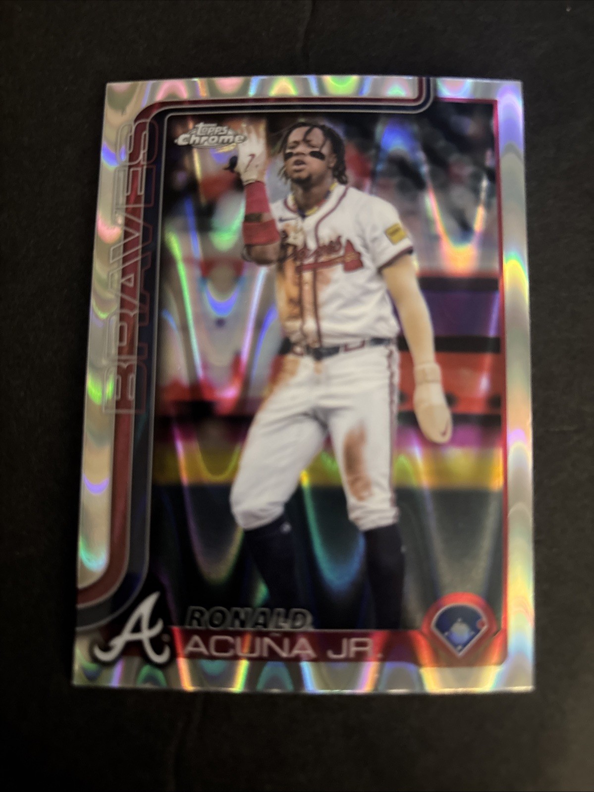2025 Topps Chrome Ronald Acuna Jr Raywave Refractor Card #257