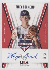 2019 Panini USA Baseball Stars & Stripes Blue Ink 18/25 Riley Cornelio Auto z5i