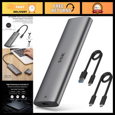 Tool-Free M.2 to USB C 3.2 Gen 2 Adapter, NVMe/SATA SSD Enclosure, 10Gbps Reader
