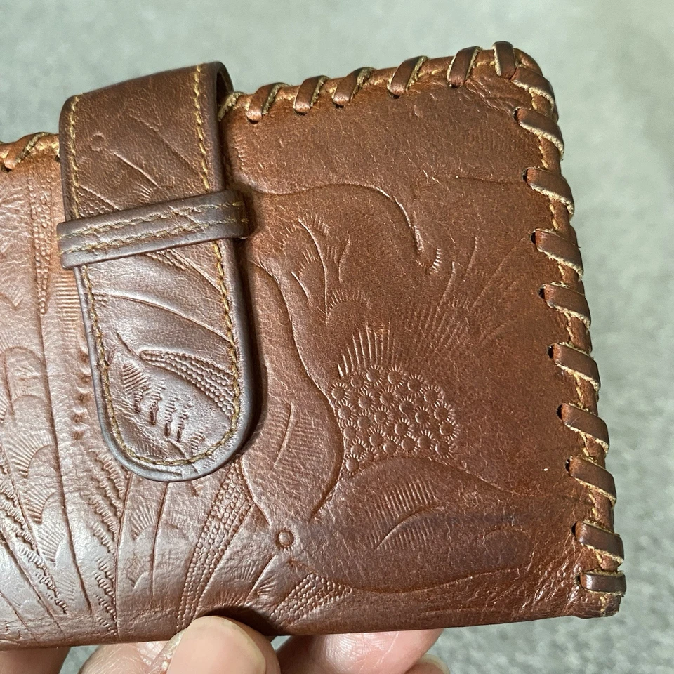 Cartera de cuero vintage Polo Country Ralph Lauren tejido occidental floral Foto 3 de 4