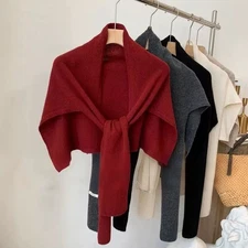 Womens Wool Knitting Cashmere Blanket Scarf Shawl Wrap Headscarf Winter Warm