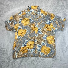 VTG Jams World Hawaiian Shirt Floral Mens M Multicolor