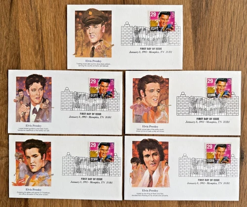 5 x Elvis Presley First Day Covers - USA - Mint